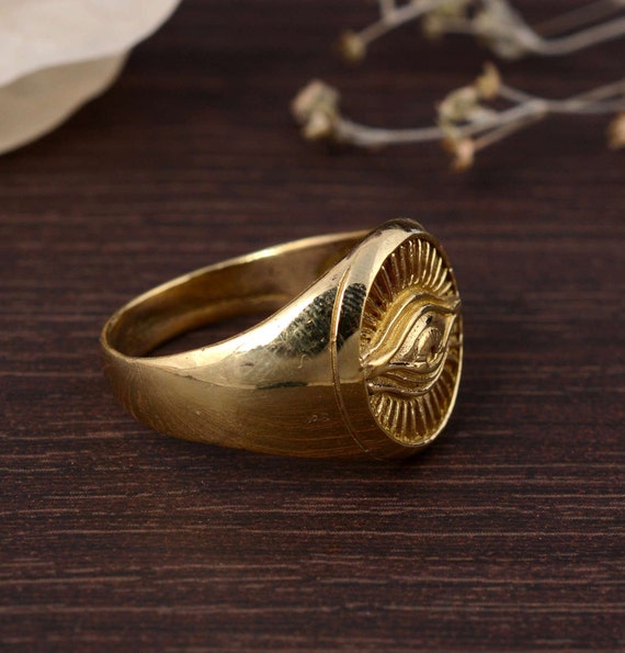 Buy Eye Signet Ring, Evil Eye Ring, Gold, Handmade, All Seeing Eye 