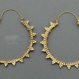 mandala earrings boho big gold hoop earrings geometric African earrings bohemian large hoops, gifts for women