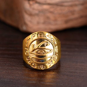 Handmade Brass Egyptian Eye of Horus Ring