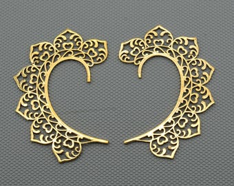 Mandala Brass Ear Cuff: Boho Festival Jewelry