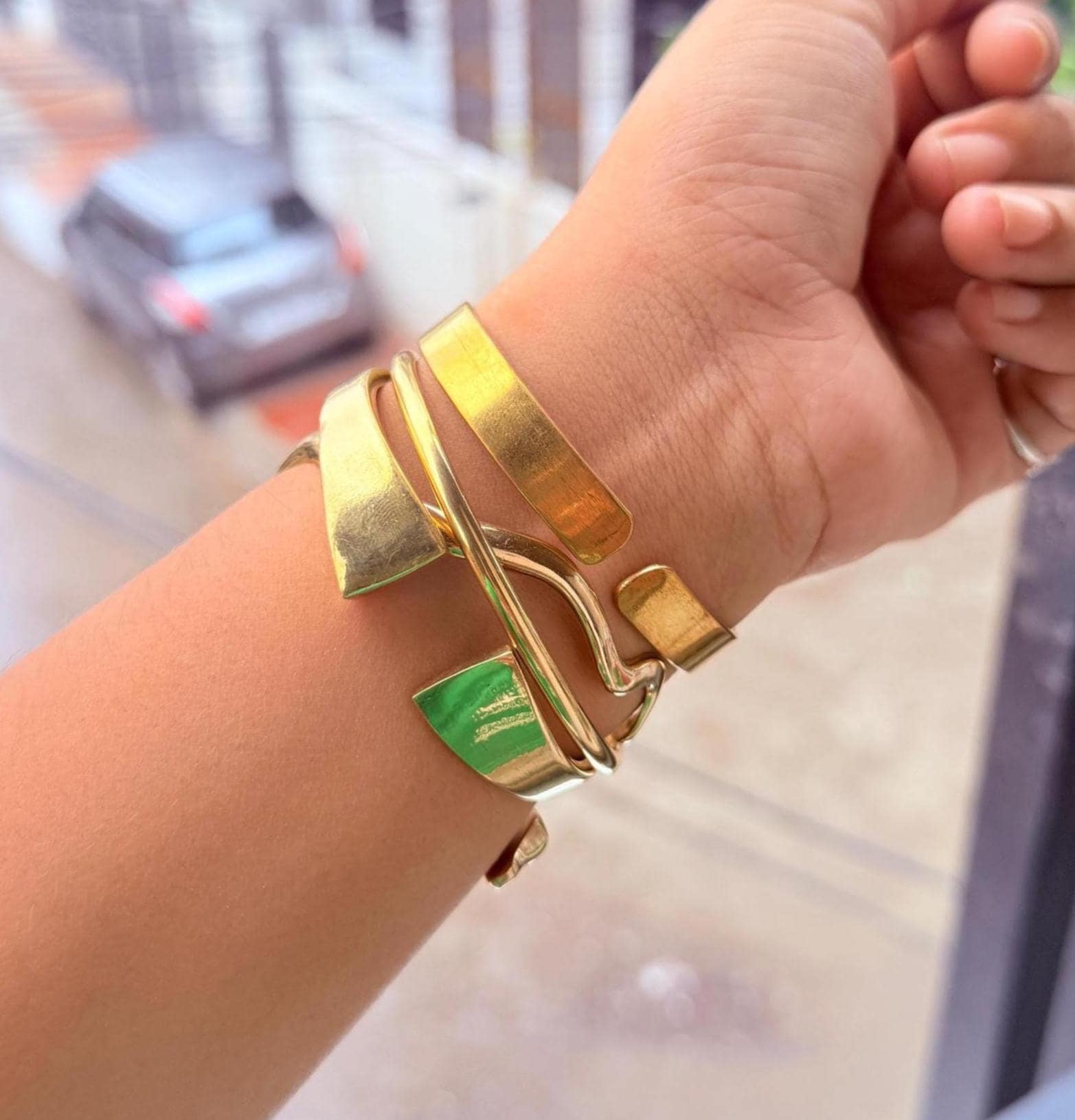 ハンドメイド真鍮エスニックカフ：調節可能なアフリカンバングル