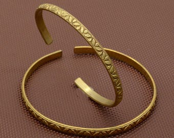 Minimalist Brass Arm Cuff Bracelet: Gold Armband Jewelry