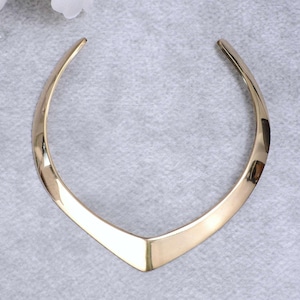 Brass Ethnic Choker Necklace || Torque Necklace || Rigid Hammered Collar Necklace || Tribal Choker || Viking Torque || Celtic Torque