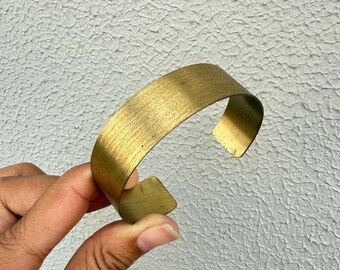 Wide Brass Cuff, Hand Hammered Boho Bracelet