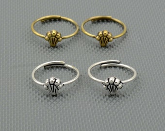 Adjustable Brass Toe Ring Set: Gold and Silver Foot Jewelry