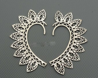 Brass Leaf Ear Cuff: Bohemian Tribal Ear Wrap