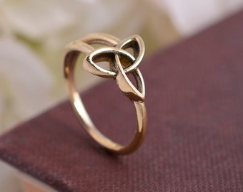 Little Triquetra and Trinity Celtic Ring, Dainty Ring, Celtic Ring, Gold Ring, Triquetra Ring, gift For Her , Stacking Ring, Handmade Ring