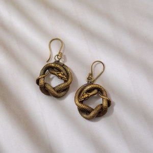 Snake Earrings, Serpent Earrings, Gold Snake Earrings, Edgy Earrings, Animal Earrings, Gift For Her, Wrapped Snake Gold Earrings