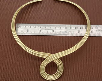 Tribal Brass Choker: Solid Brass Cuff Necklace