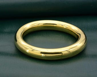 Handmade Brass Gold Cuff Bracelet: Chunky Stacking Bangle