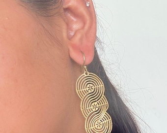 Handmade Brass Spiral Earrings: Bohemian African Jewelry