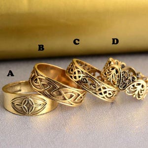 Stapelring Vergoldet: Gehämmerter Boho Midi Ring