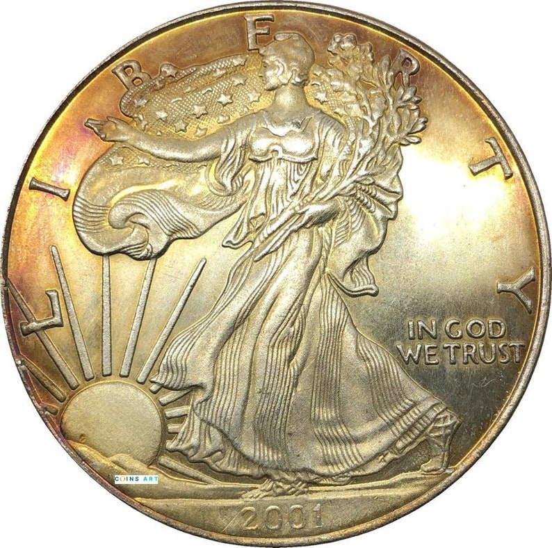United States 1 Dollar \u201cAmerican Silver Eagle\u201d Bullion Coin 2001 Plated Silver Commemorative Copy coin