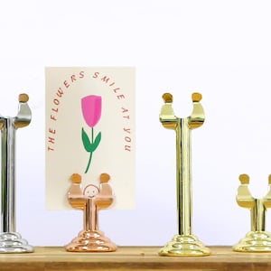 Porte-cartes en laiton, supports en acier inoxydable, support en or, support pour numéros de table en or rose, décoration de mariage, décoration de table, supports pour cartes postales
