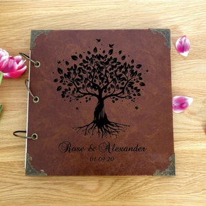 Album fotografico personalizzato in pelle/Album fotografico personalizzato per la famiglia/Album fotografico con albero genealogico/Album fotografico per matrimonio/Album fotografico per matrimonio