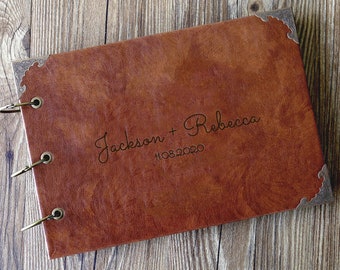 Álbum de fotos de cuero personalizado A4, libro de recuerdos, regalo de boda, regalo de novia, libro de visitas de cuero para boda, regalo de aniversario