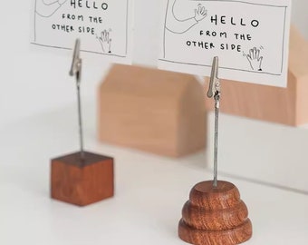 Wood Card Clips, Picture Holder, Table Number Stand, Display Holders, Custom Walnut Holders, photo holder, memo holder