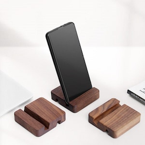 Houten telefoonstandaard, houten iPad-standaard, gastenkaarthouder, fotohouder, naamplaatjehouders, gepersonaliseerde telefoonstandaard, aangepast verjaardagscadeau