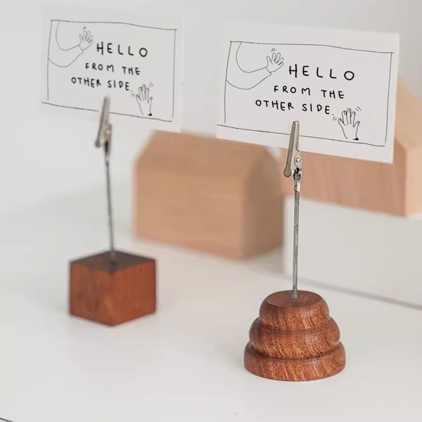 Wood Card Clips, Picture Holder, Table Number Stand, Display Holders, Custom Walnut Holders, photo holder, memo holder