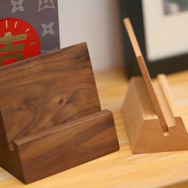 Wood Table Calendar Stands, Calendar Card Holder, Walnut Table Number Holder,Walnut Wood Holder, Postcard Display Holders, Invitation Stands