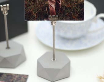 Concrete Standing clips ,Concrete holder, Picture stands, Name Tag stands, Table Number Holders, Concrete Invitation Stands, Postcard holder