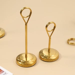 Wedding Table Number Holders, Gold Card Clips, Custom Elegant Brass Card Holders, Stainless Steel Holders, Photo Stands, Wedding Decor