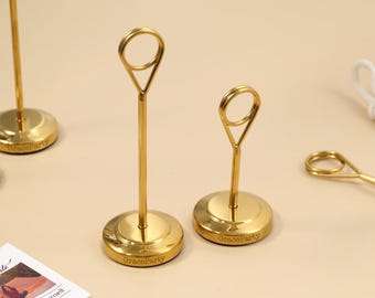 Wedding Table Number Holders, Gold Card Clips, Custom Elegant Brass Card Holders, Stainless Steel Holders, Photo Stands, Wedding Decor