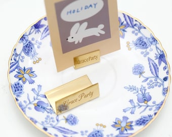 Brass stainless steel card holder, card photo holder, Brass Name Tag Clips, Custom Engraved Table Number Holders, Invitation Stands