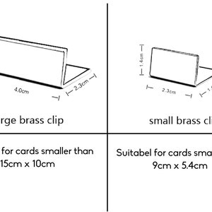 Porte-cartes en acier inoxydable en laiton, porte-photo de carte, clips d'étiquette de nom en laiton, porte-numéros de table, supports d'invitation image 3