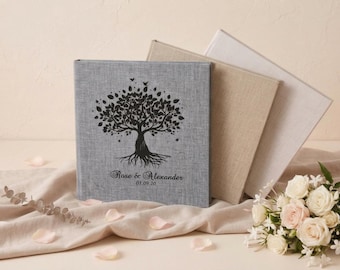 Benutzerdefinierte Leinen Fotoalbum, selbstklebendes Sammelalbum, Hochzeit, Babyparty, DIY Familienfotoalben