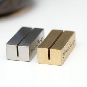 30mmx15mm Brass stainless steel card holder,card photo holder, Custom Engraved Name Tag Holders,Table Number Holders, Invitation Stands
