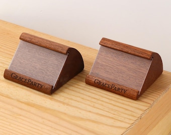 Walnut Price Tag Holder, Walnut card holder, Price Tag Stands, Custom Engraved Name Tag stands, Table Number Holders, Invitation Stands,