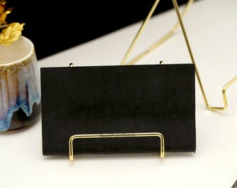 Mini GOLD easels, agate slice display , gold stand , Custom Engraved table number easel , wedding decor, table decoration for 2" or 4"