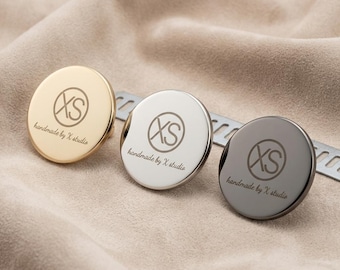 Personalized Round Metal Bag Tags, Custom Handcrafted Product Labels, Laser-Engraved Monogram Purse Labels (25mm/30mm)