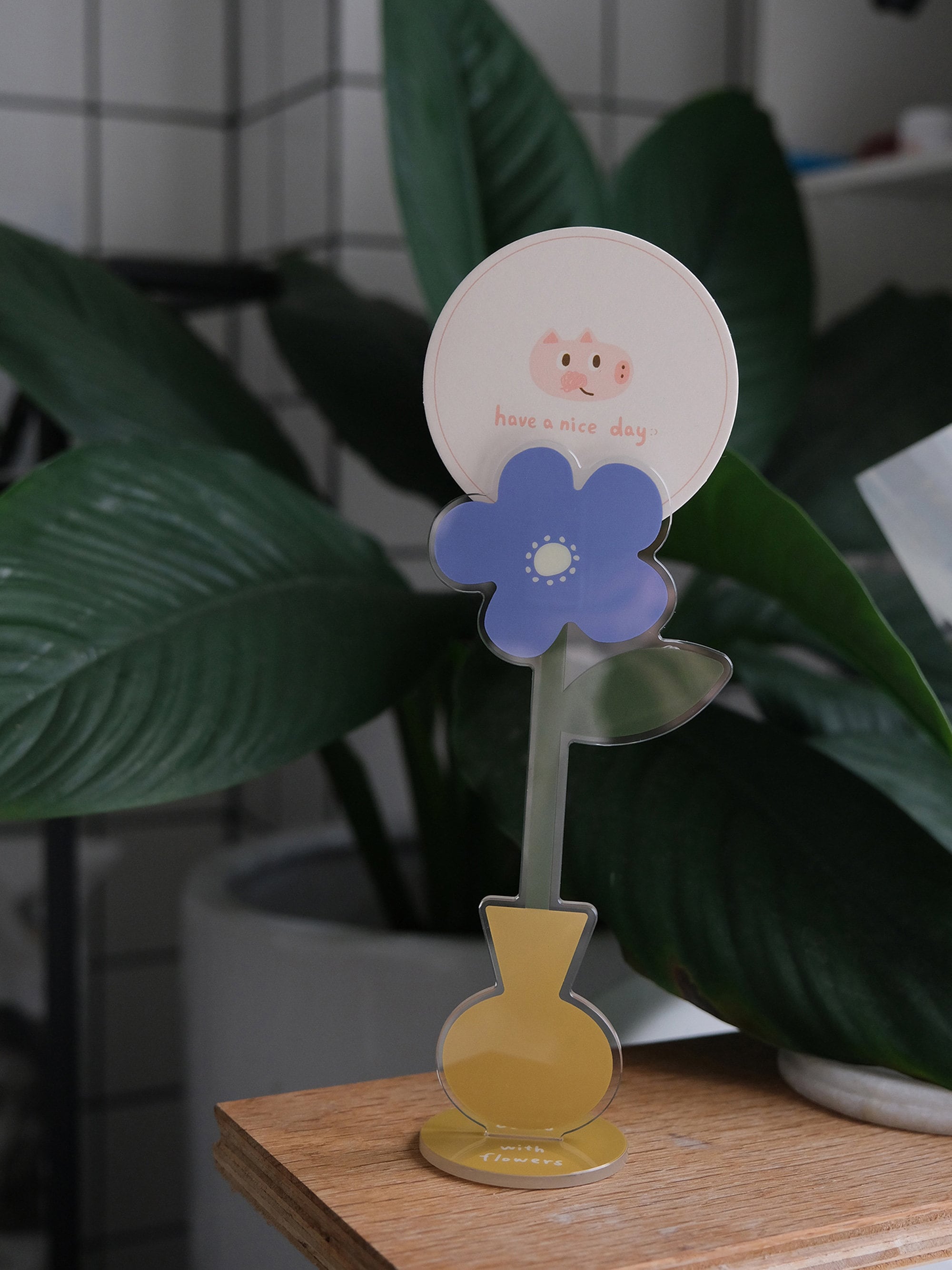 Cute Flower Acrylic Card Clip Flower Place Card holder Etsy