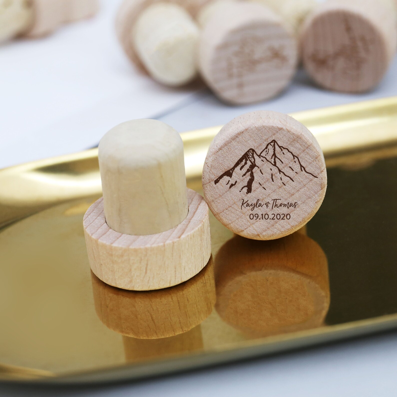 Custom Cork Bottle Stoppers Wine Stopperswedding Etsy