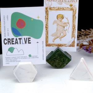 Geometric Marble Card Holders, Recycled Marble holder, Modern Decor, Picture Holder, Name Tag Holders, Invitation Stands