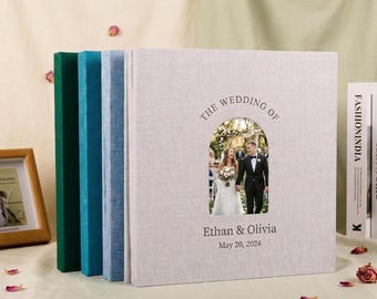 Custom Linen Photo Album, DIY Scrapbook, Personalized Self-Adhesive Memory Album, Wedding Scrapbook, Family Photo Album