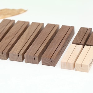 Wood Table Stands,Name Place Card Stand, Custom Engraved Table Number Holders, 1mm or 4mm slot Wood Holder,Name Tag Holder, Invitation Stand