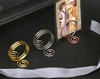Spiral Gold table number holders, Custom Engraved Stainless Steel Holders, 3 colors card stands,  wedding decoration, name place tag stand