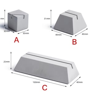 Porta tarjetas de hormigón, porta tarjetas de visita de hormigón, decoración moderna, porta fotos, portaetiquetas, porta números de mesa, soportes para invitaciones