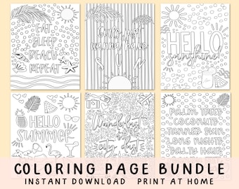 Summer colouring pages, printable coloring pages, summer coloring page, coloring book, Coloring pages for adults, coloring pages for kids