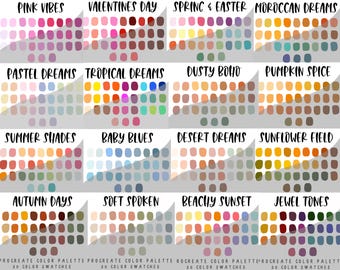 Procreate Color Palettes Bundle, 480 Colors (Digital Download)