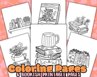 Coloring book, Coloring page bundle, book lover Color Page, bookish, Coloring for adults, Coloring for readers, bookworm gifts, booktok gift