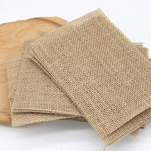 100% Natural Jute Burlap Thick Fabric (5 Pcs/Set) For DIY Craft, Patchwork, Gift Wrapping - Free Shipping