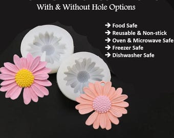 Moule en silicone fleur de marguerite : bijoux, argile, travaux manuels de pâtisserie