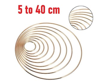 Gouden metalen kransringen: macraméringen, bloemen en decor (5 tot 40 CM)