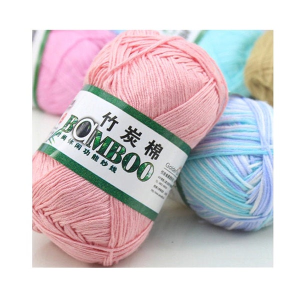 Organic Bamboo Yarn | 50g/Skein |Very Soft, Gentle On Skin, Anti-Pilling, Hypo-allergenic, Anti-Bacterial |Knitting & Crochet| Free Shipping