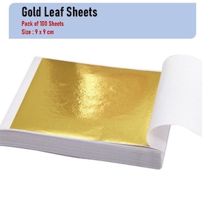 20 sheets of Edible Gold Leaf 8.5cm x 8.5cm 24 Carat Decor, UK