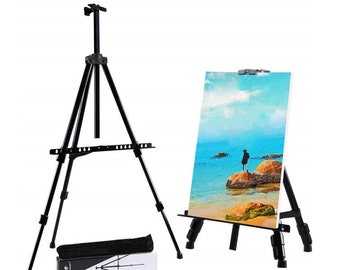 Portable Easel Stand with Carrying Bag |Foldable,Adjustable|Metal Sketch Stand|Travel Easel|Display Easel|Artist Drawing Easel|Free Shipping